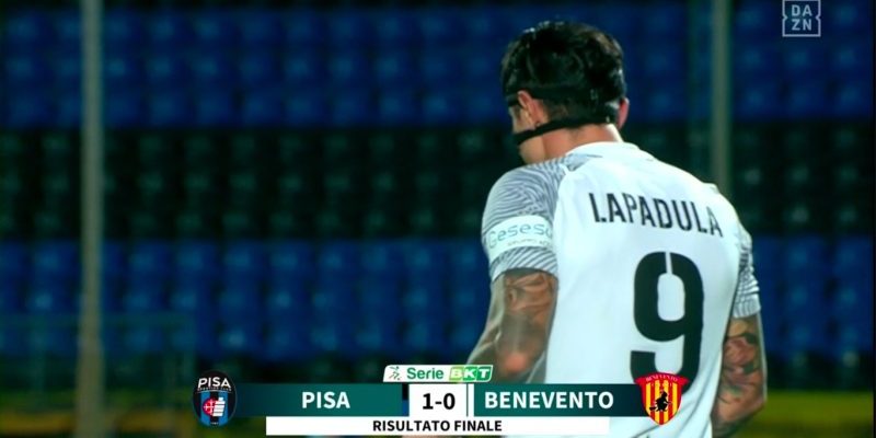 Pisa-Benevento 1-0: decide Cohen, terzo k.o. di fila per i sanniti