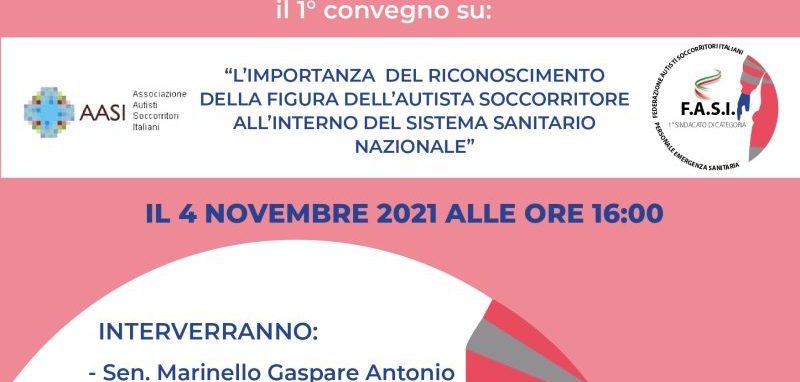 Riconoscimento della figura dell’autista soccorritore: giovedì 4 novembre il convegno organizzato dalla FASI