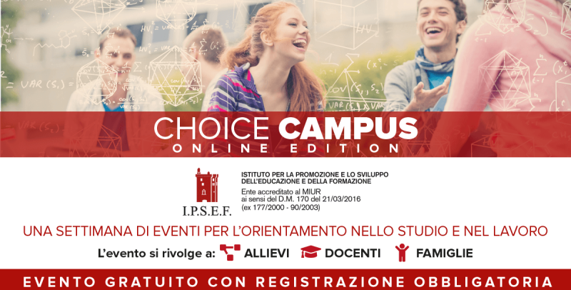 Choice Campus, al via il salone online dell’orientamento alla scelta universitaria