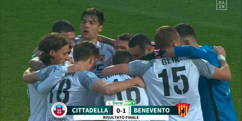 Cittadella-Benevento 0-1: i giallorossi di Caserta ritrovano la vittoria dopo cinque giornate