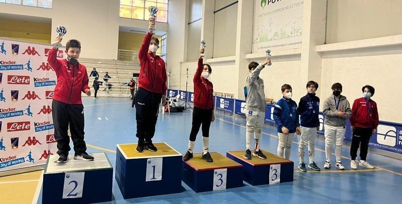 Scherma, l’Accademia Olimpica Beneventana Maestro Antonio Furno domina la scena del Campionato Regionale under 14