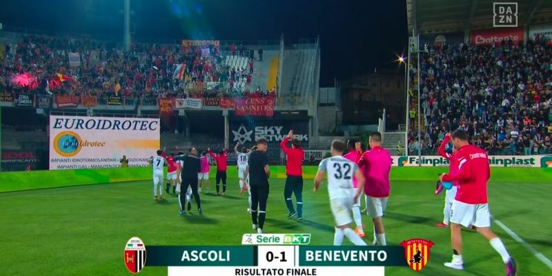 Ascoli-Benevento 0-1: Lapadula manda i giallorossi in semifinale