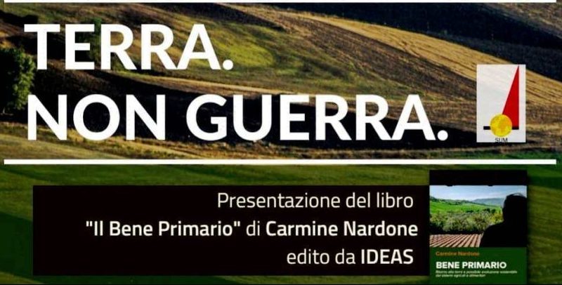 Carmine Nardone presenta il libro ‘Bene Primario’ e lancia il messaggio: “Terra. Non Guerra”