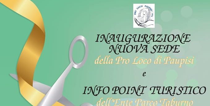 Paupisi| Sabato inaugurazione della nuova sede della Pro Loco e dell’Infopoint Turistico dell’Ente Parco