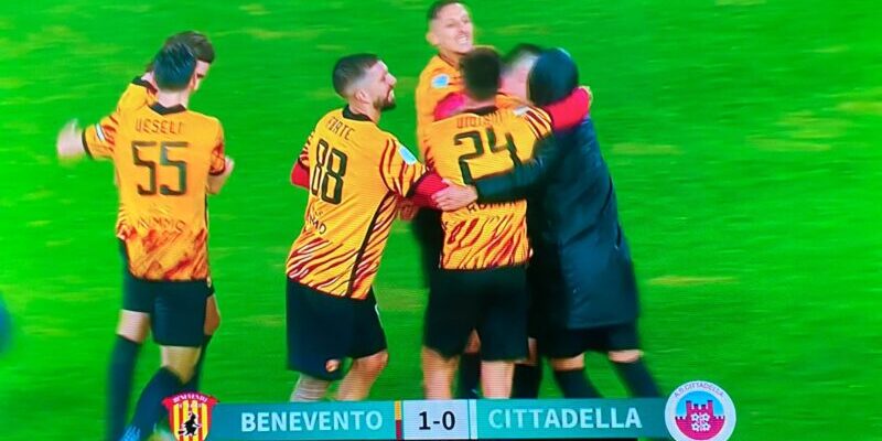 Benevento-Cittadella 1-0: la Strega torna a vincere al “Vigorito”