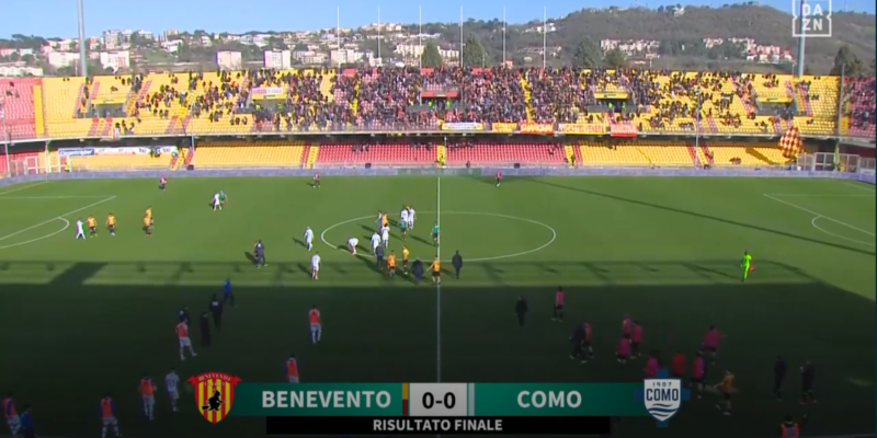 Benevento-Como 0-0: la Strega non va oltre il pari con i lariani