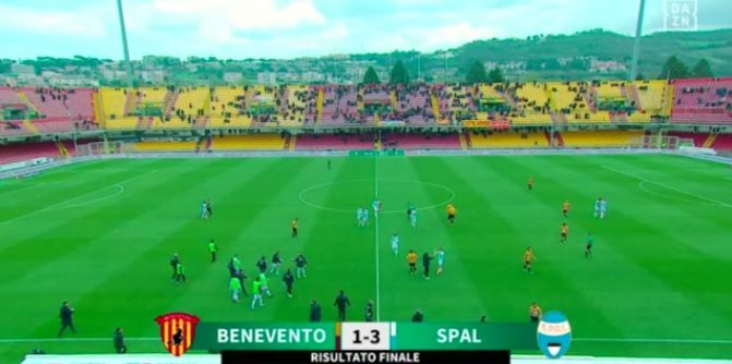 Benevento-Spal 1-3: la Strega esce tra i fischi del “Vigorito”