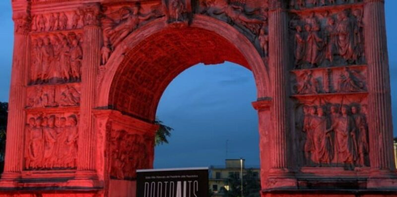 Giornata mondiale sclerosi multipla, l’Arco di Traiano si illumina di rosso