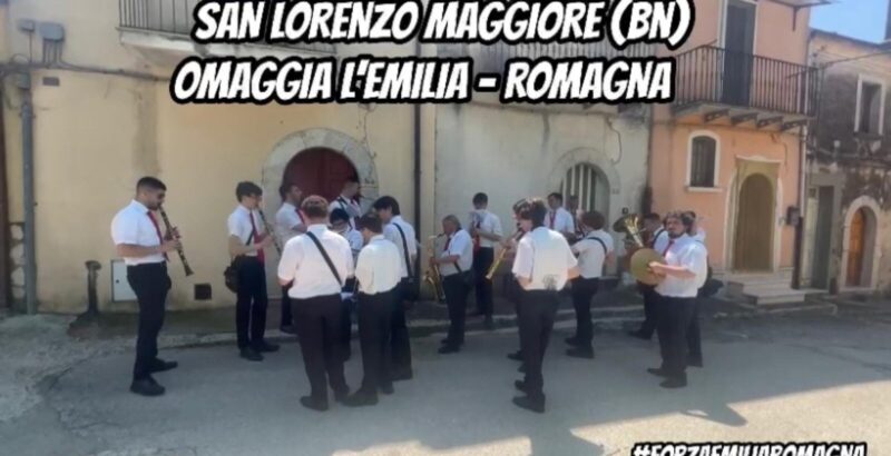 VIDEO – San Lorenzo Maggiore| Per le strade del Paese, la banda musicale omaggia l’Emilia-Romagna