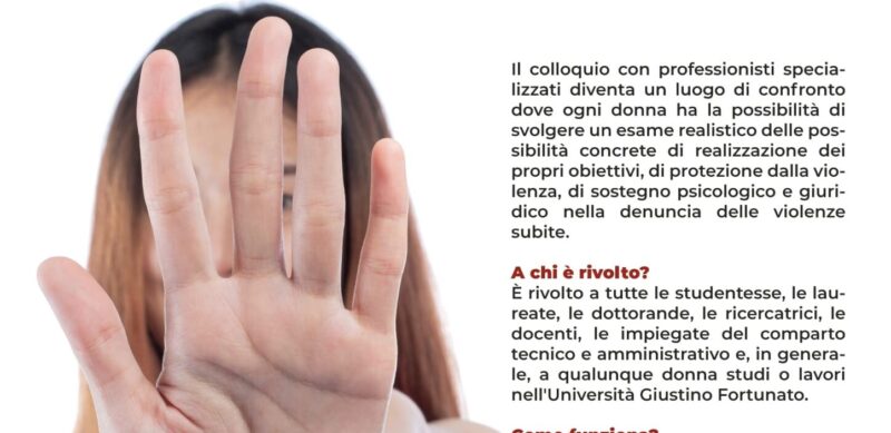 Unifortunato, attivato lo sportello anti-violenza