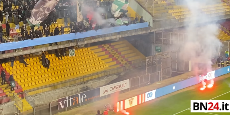 Benevento-Avellino, una gara con la curva chiusa e mille euro di multa per le intemperanze dei tifosi irpini