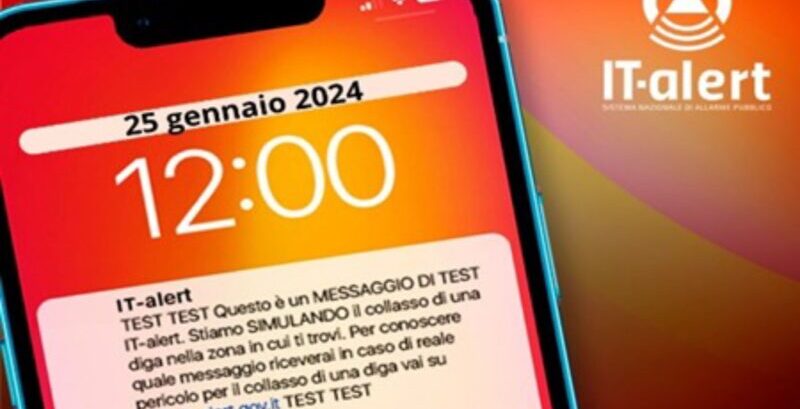 IT-Alert, domani in alcuni comuni sanniti sms di allerta “stiamo simulando collasso diga”