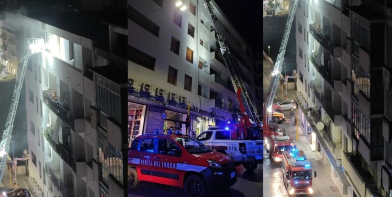 Benevento, incendio appartamento in Corso Vittorio Emanuele