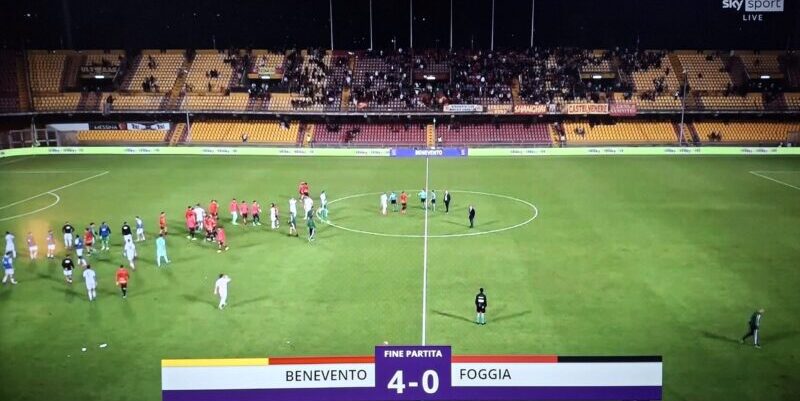 Benevento-Foggia 4-0: poker e terza vittoria consecutiva, Strega prima in classifica