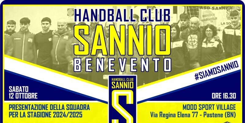 Handball Club Sannio Benevento, il 12 ottobre la presentazione della squadra per la nuova stagione