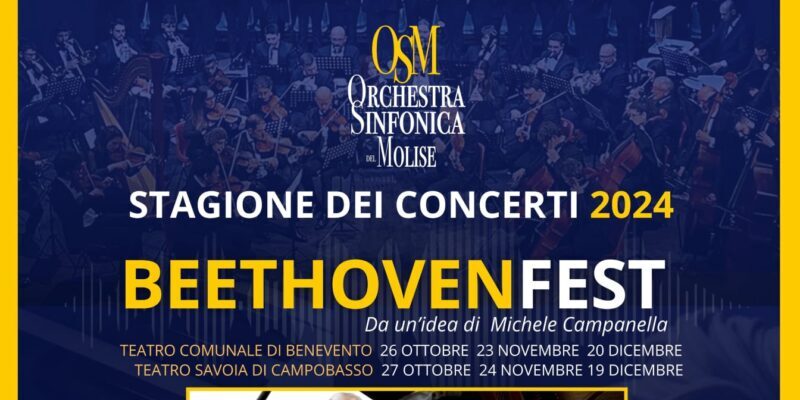 Benevento, BeethovenFest: il 26 ottobre al Teatro Comunale l’esibizione dell’Orchestra Sinfonica del Molise