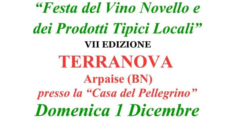 L’Associazione “Il Castello” di Terranova di Arpaise organizza la VII Festa del Vino Novello e dei Prodotti Tipici Locali