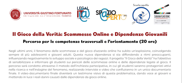 Benevento, Unifortunato, via al progetto “Il Gioco della Verità: scommesse Online e Dipendenze giovanili”