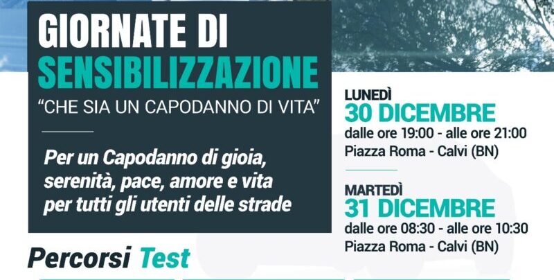 Calvi| Giornate di sensibilizzazione per la sicurezza stradale, Rocco: “Che sia un Capodanno di vita”