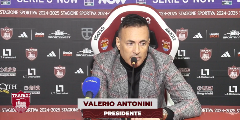 Trapani, il Presidente Antonini: “L’arbitro era un provocatore, si è inventato il secondo tempo”