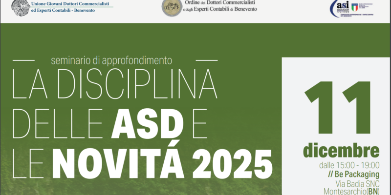 Terzo settore, convegno dell’Unione Giovani Commercialisti sulla disciplina delle ASD e l’evoluzione normativa