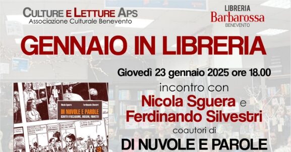 Benevento| Il 23 gennaio presentazione del libro “Di nuvole e parole” di Nicola Sguera e Ferdinando Silvestri