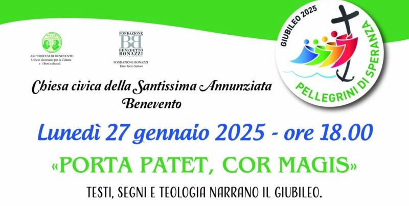 Benevento| Giubileo 2025, il 27 gennaio manifestazione dal titolo «Porta patet. Cor magis»