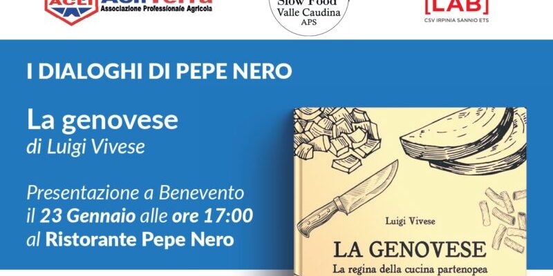 Benevento| Domani al Ristorante Pepe Nero la presentazione del libro “La Genovese” di Vivese