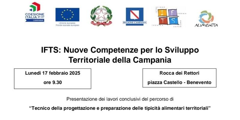 Rocca dei Rettori, lunedì 17 l’evento “Ifts: Nuove Competenze per lo Sviluppo Territoriale della Campania”