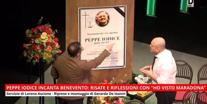 VIDEO – Peppe Iodice incanta Benevento: fisate e riflessioni con il suo “Ho visto Maradona”