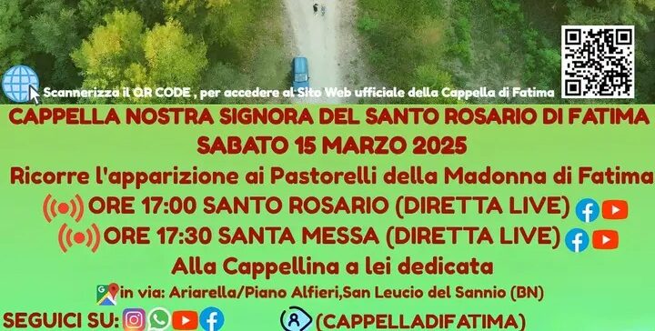 San Leucio del Sannio, al via le Celebrazioni del ricordo delle apparizioni della Madonna di Fatima, presso la Cappella a lei dedicata